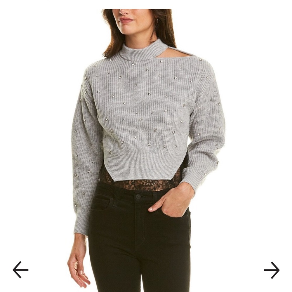 Self-Portrait Crystal Embellished Wool Sweater